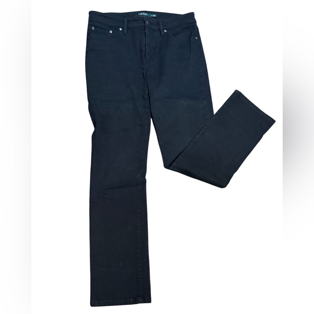 Lauren Ralph Lauren Black Modern Straight Curvy Pants Womens 8 Workwear - Picture 1 of 10